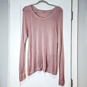 Chan Luu Sheer Lightweight Knit Sweater Pink
